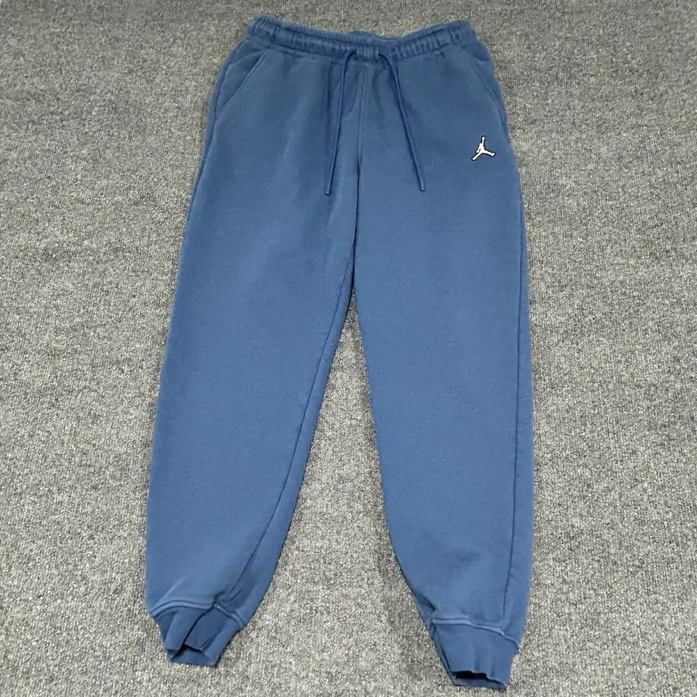 Nike Air Jordan Men’s Brooklyn Fleece Sweatpants Blue Medium M Joggers Cuffed